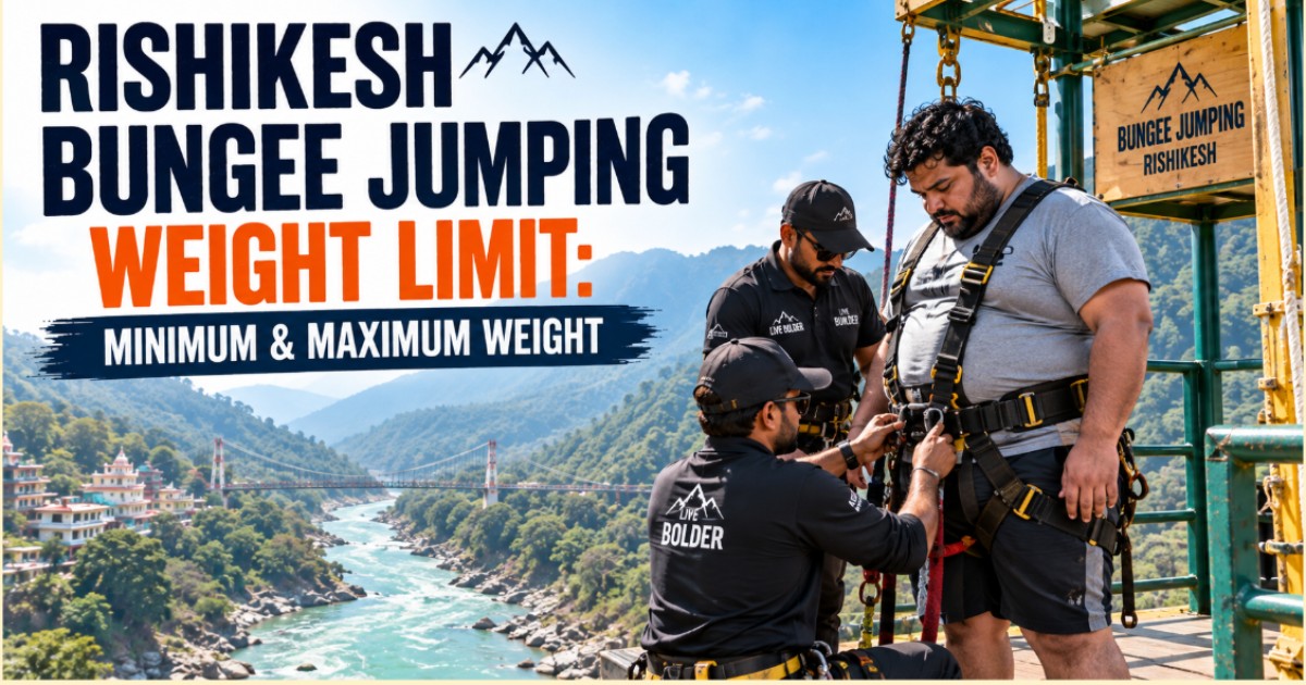 Rishikesh bungee jumping weight limit with crew checking participant harness