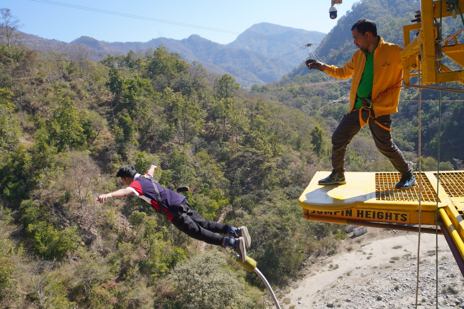 83 metre Jumpin Heights bungee jump in Rishikesh