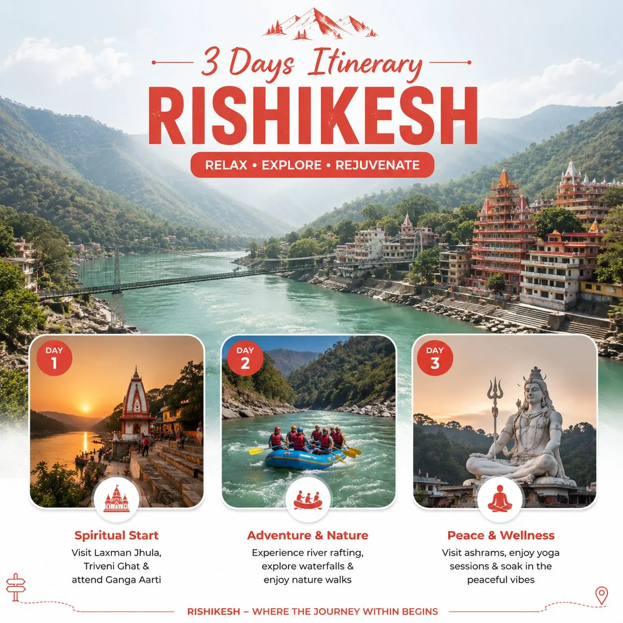 3 days itinerary plan for Rishikesh — relax, explore, rejuvenate